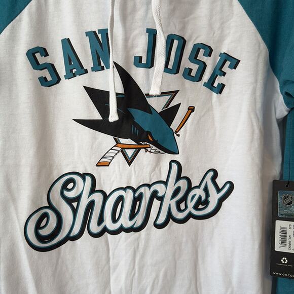 San Jose Sharks G-III 4Her/Carl Banks MVP Raglan Hoodie Shirt Women's Small NWT - Picture 5 of 7